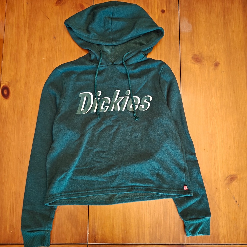 Dickies Cropped Hoodie Forest Green Graphic Women's Small Loungewear Streetwear‎